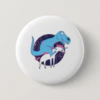 Trex Riding Unicorn Button