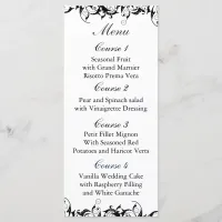 Black Gray Baroque Wedding Menu