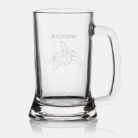 Etched Glass - Turtle and Name