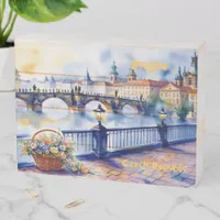 Prague - Czech Republic Watercolor Sketch | Wooden Box Sign