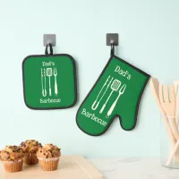 Dad's Barbecue Grilling Oven Mitt & Pot Holder Set