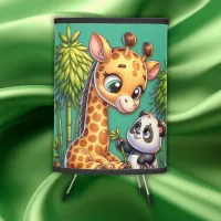 Giraffe and Panda Monogrammed Name | Tripod Lamp