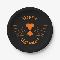 Happy Halloween Black Orange Party Paper Plates