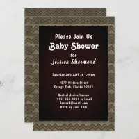 Aztec Tribal Abstract Baby Shower Chevron Grayed Invitation