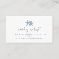 Modern Starfish Beach Dusty Blue Wedding Website Enclosure Card