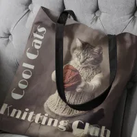 Addicted to knitting yarn holder knitters gift tote bag