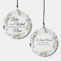 White Hydrangea Watercolor Memorial Keepsake Wind Chime