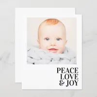 Budget Modern Minimal Peace Love Joy Holiday Photo