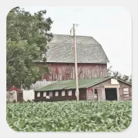 Midwest Weathered Barn Farming Stickers