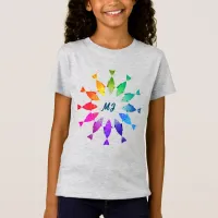 Rainbow fish in ocean cute colorful pattern T-Shirt