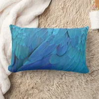 I'm blue - Macaw feathers Lumbar Pillow