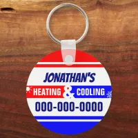 Heating and Cooling Metal Circle Keychain, 2" Keychain