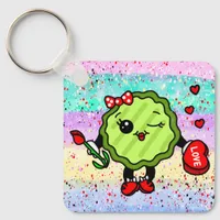 Be My Valentine Holiday Pickle  Keychain