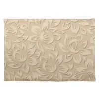 Abstract Floral | Chic Tropical | Taupe and Beige Cloth Placemat