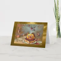 Vintage Jack o'Lantern with Witches Card