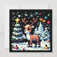 Christmas Reindeer Winter Wonderland Pixel Art