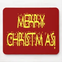 Merry Christmas Starry Night Font Mouse Pad