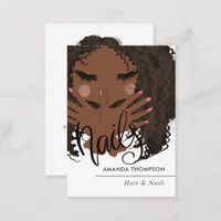 African American Hair and Nails Beauty Salon Business Card