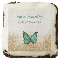 Rustic Vintage Emerald Green Gold Butterfly  Brownie