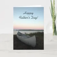 Canoe on Beach Fathers Day Card