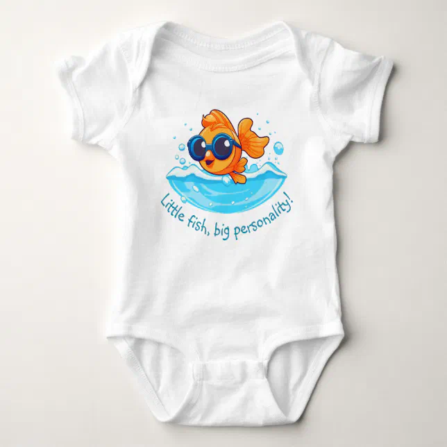 Sea Adventure | Cute Goldfish with Sunglasses Baby Bodysuit