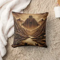 Jesus Blessing Valley at Dusk Throw Pillow