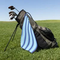 Classic Navy Blue And Turquoise Golf Towel