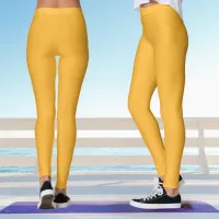 Bold Orange Summer Yoga Leggings