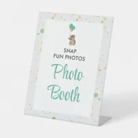 Teddy Bear Gender Neutral Baby Shower Photo Booth Pedestal Sign