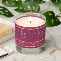 Magenta Gold Christmas Pattern#35b ID1009 Scented Candle