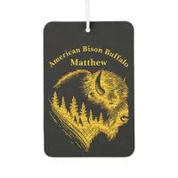 Gold Bison Portrait With Forest Silhouette Design Air Freshener