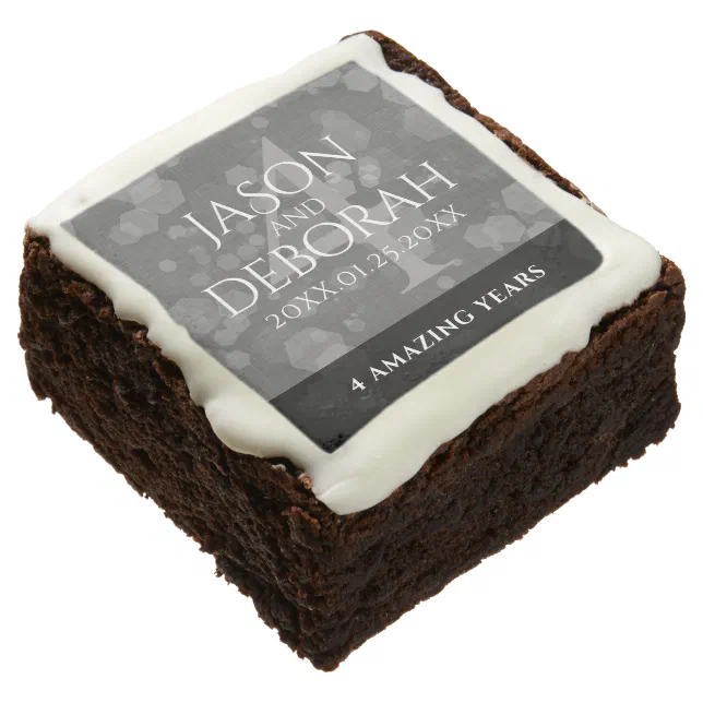 Elegant 4th Linen Wedding Anniversary Celebration Brownie