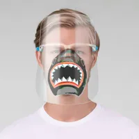 Funny Hilarious Shark Bite Jaws Illustration Face Shield