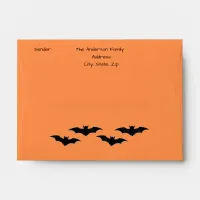 Orange Halloween Envelope with Bats