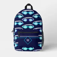 Swimming Themed Patterned Blue Sports Printed Backpack