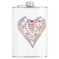 Words of Heart Vinyl Wrapped Flask