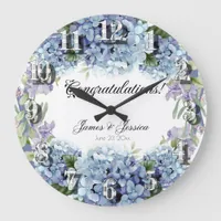 Forget-Me-Not Flowers Watercolor Elegant  Large Clock