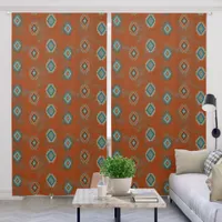 Southwest Canyons Geometric Pattern 50x96 Inch Blackout Curtains