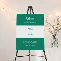 Emerald White Wedding Welcome Sign