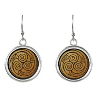 Triple Celtic Knot Swirl Mandala Earrings