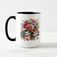 Rise and Shine Vintage Coffee Cup and Flowers