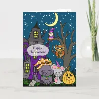 Cute Cartoon Haunted House Card