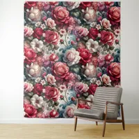 Timeless Rose Floral Charm Tapestry