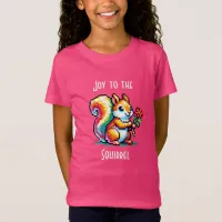 Joy to the Squirrel | Funny Squirrel Pun Pixel Art T-Shirt