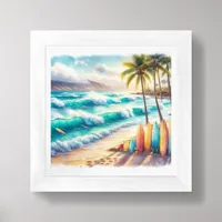 Tropical Island Beach Art for Small Spaces Framed Art