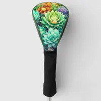 Colorful Succulents Collage Golf Head Cover