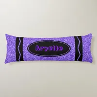 Grape Glitter Crayon Custom Name Body Pillow