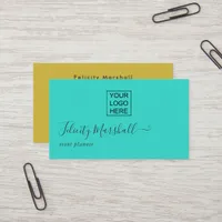 Turquoise and Gold Business Card