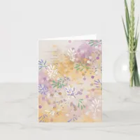 Abstract Floral Botanical Blank Note Card