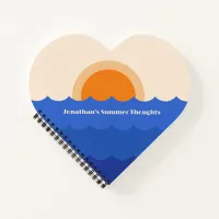 Ocean sunset minimalist scene notebook